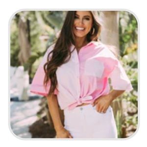 Pink Color Block collared shirt!